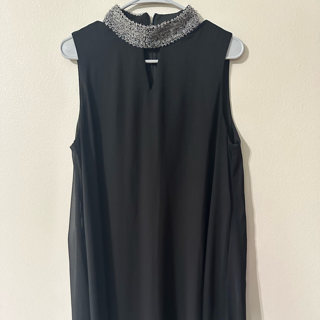 Perceptions Black Dress With Beaded Detail